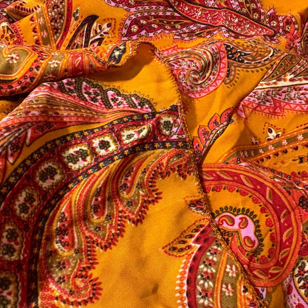 Earthbound Trading Co. small bohemian-style dress orange and red paisley print‎ - Picture 11 of 12